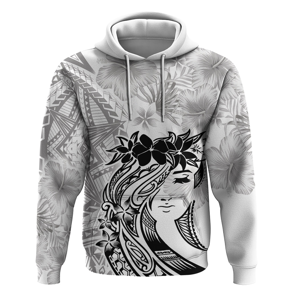 Polynesian Women's Day Zip Hoodie Plumeria Passion - White LT7 Pullover Hoodie White - Polynesian Pride