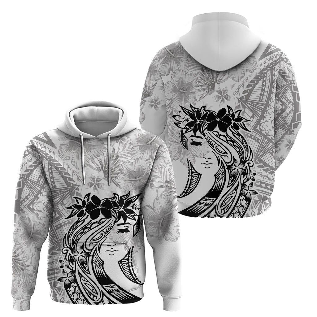 Polynesian Women's Day Zip Hoodie Plumeria Passion - White LT7 - Polynesian Pride
