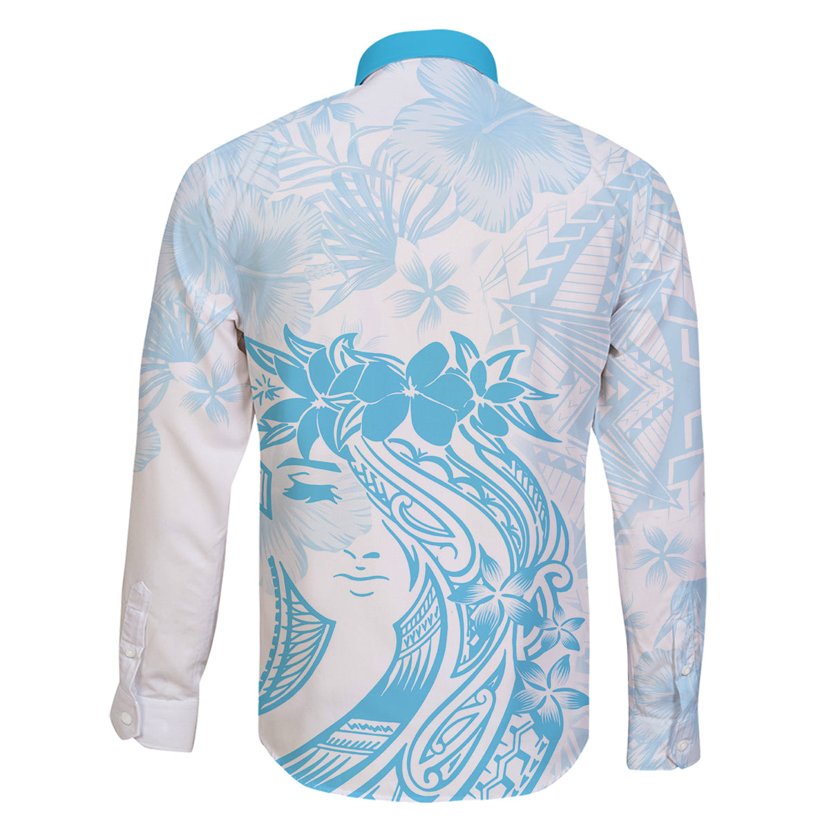 Polynesian Women's Day Family Matching Mermaid Dress and Hawaiian Shirt Plumeria Passion - Turquoise LT7 - Polynesian Pride