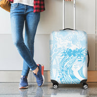Polynesian Women's Day Luggage Cover Plumeria Passion - Turquoise LT7 - Polynesian Pride
