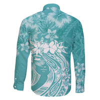 Polynesian Women's Day Family Matching Short Sleeve Bodycon Dress and Hawaiian Shirt Plumeria Passion - Teal LT7 - Polynesian Pride