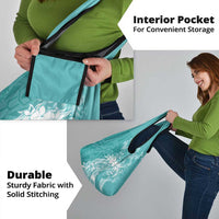 Polynesian Women's Day Grocery Bag Plumeria Passion - Teal
