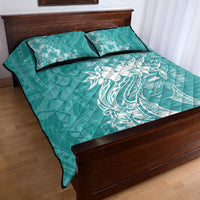 Polynesian Women's Day Quilt Bed Set Plumeria Passion - Teal LT7 - Polynesian Pride