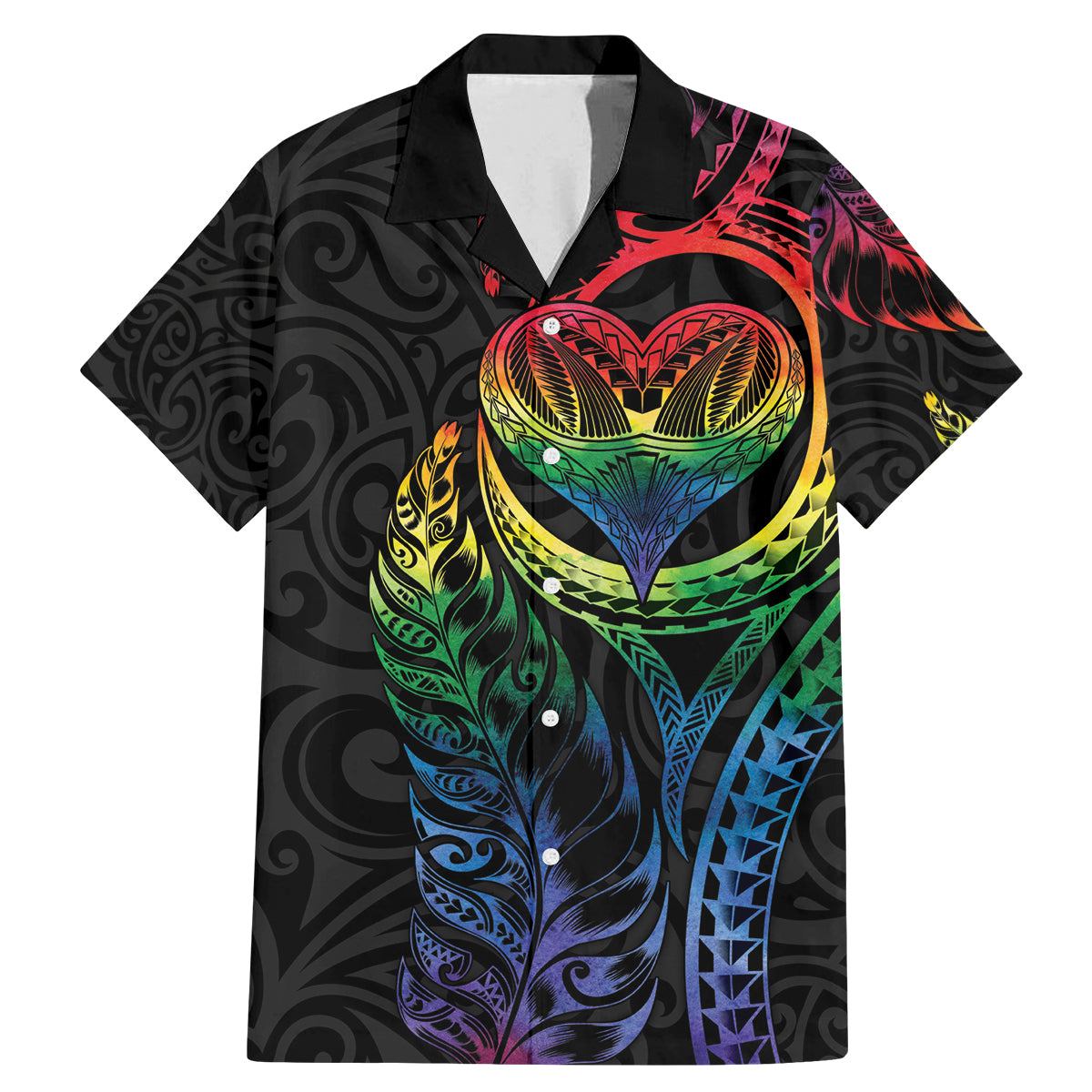New Zealand Pride Family Matching Mermaid Dress and Hawaiian Shirt Takatapui Rainbow Fern