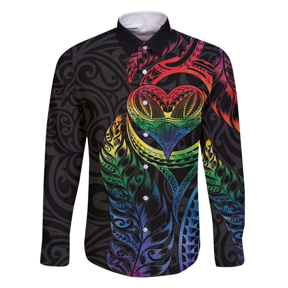 New Zealand Pride Family Matching Off Shoulder Short Dress and Hawaiian Shirt Takatapui Rainbow Fern