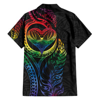New Zealand Pride Family Matching Short Sleeve Bodycon Dress and Hawaiian Shirt Takatapui Rainbow Fern
