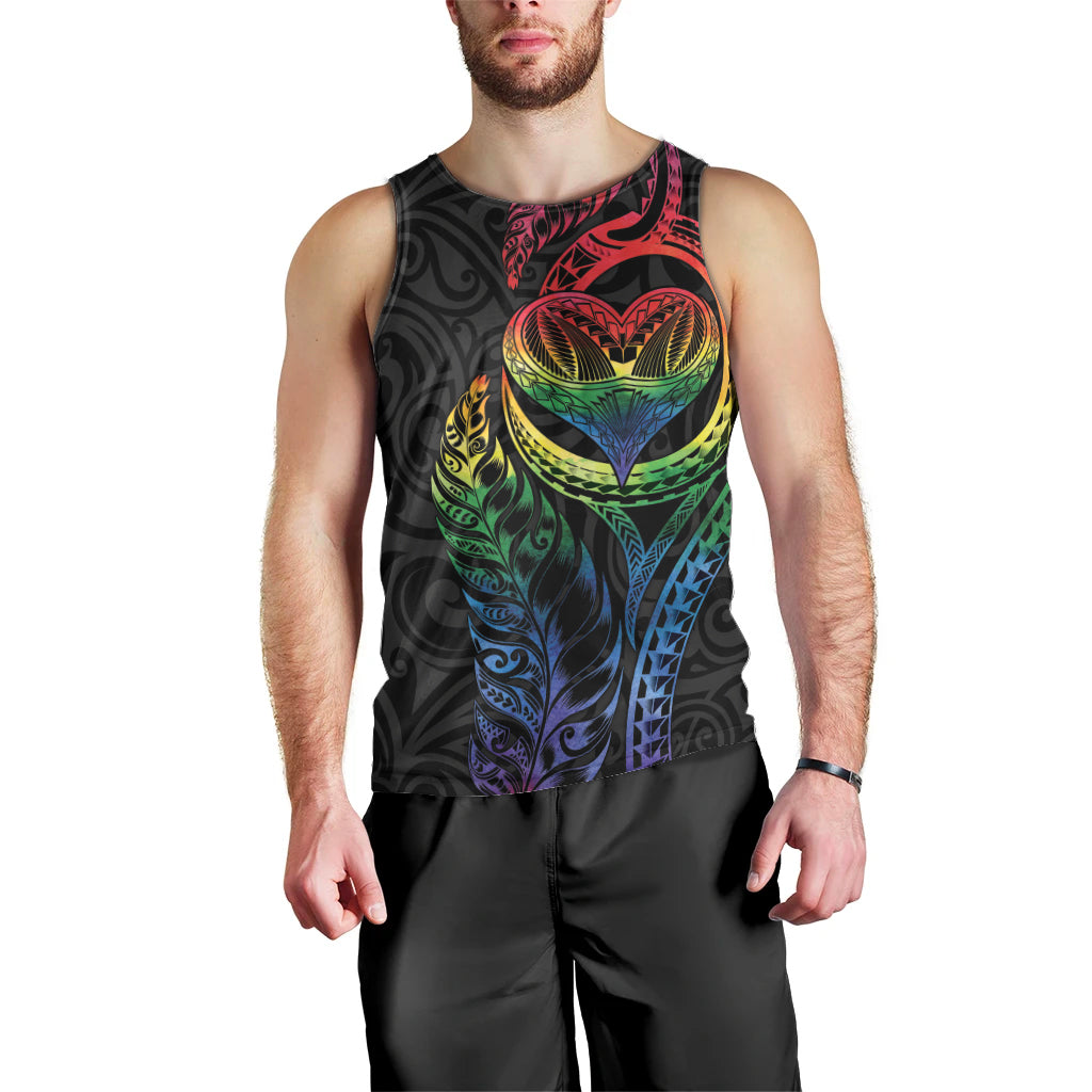 New Zealand Pride Men Tank Top Takatapui Rainbow Fern