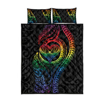 New Zealand Pride Quilt Bed Set Takatapui Rainbow Fern