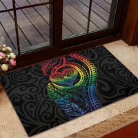 New Zealand Pride Rubber Doormat Takatapui Rainbow Fern