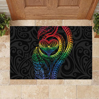 New Zealand Pride Rubber Doormat Takatapui Rainbow Fern