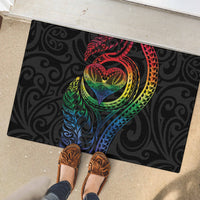 New Zealand Pride Rubber Doormat Takatapui Rainbow Fern
