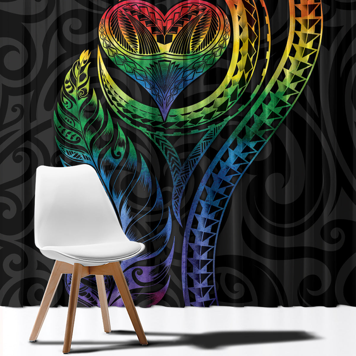 New Zealand Pride Window Curtain Takatapui Rainbow Fern