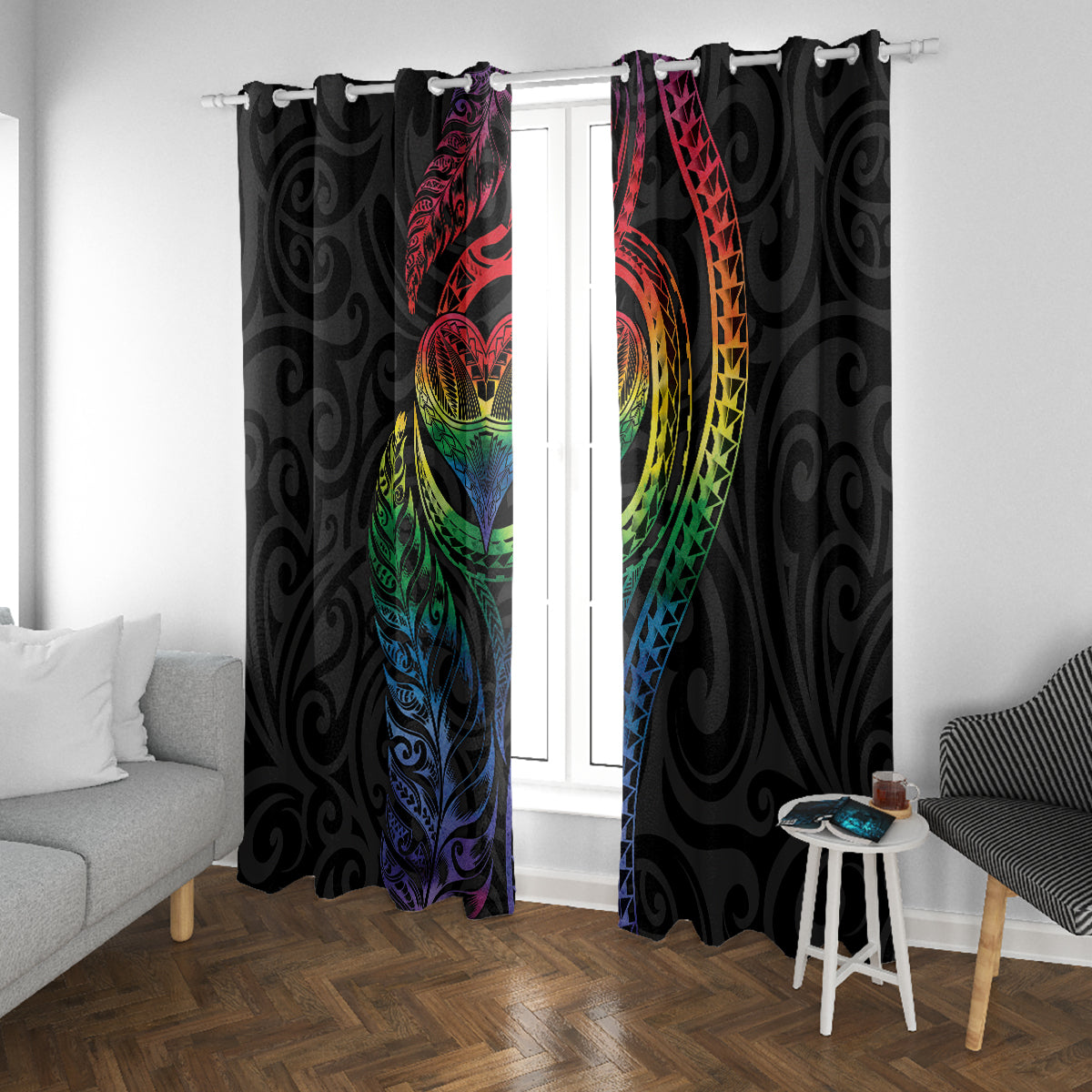 New Zealand Pride Window Curtain Takatapui Rainbow Fern