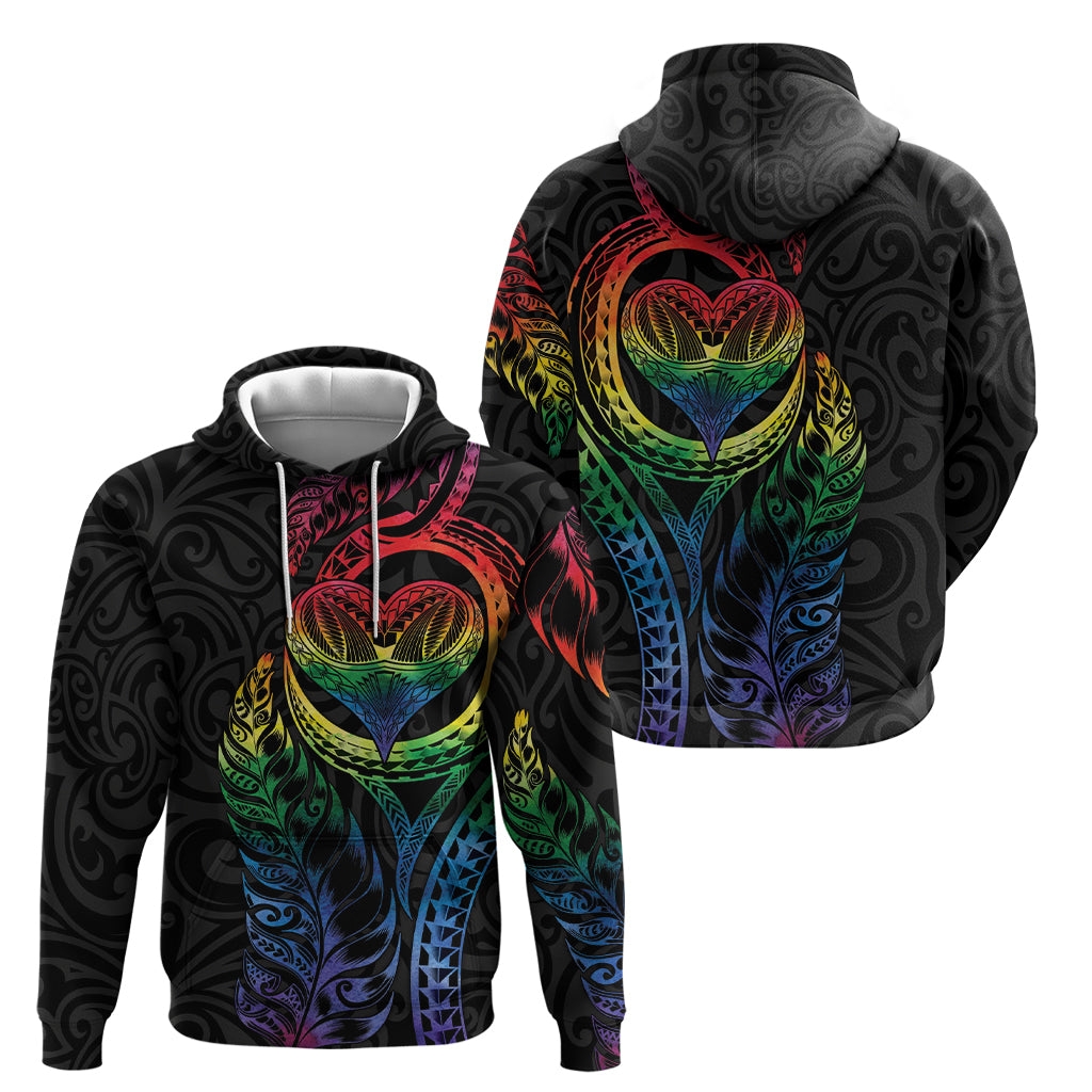 New Zealand Pride Zip Hoodie Takatapui Rainbow Fern