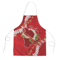Hawaii Island Flowers Lei Apron Ohia Lehua Scarlet Red LT7 Red - Polynesian Pride
