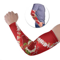Hawaii Island Flowers Lei Arm Sleeves Ohia Lehua Scarlet Red