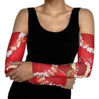 Hawaii Island Flowers Lei Arm Sleeves Ohia Lehua Scarlet Red