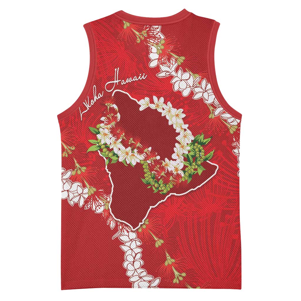 Hawaii Island Flowers Lei Basketball Jersey Ohia Lehua Scarlet Red LT7 - Polynesian Pride