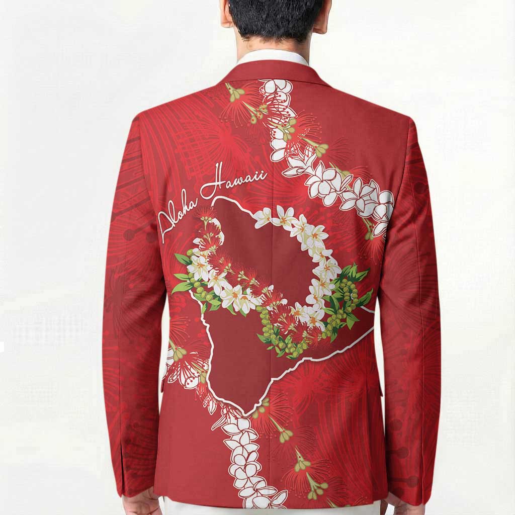 Hawaii Island Flowers Lei Blazer Ohia Lehua Scarlet Red