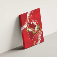 Hawaii Island Flowers Lei Canvas Wall Art Ohia Lehua Scarlet Red