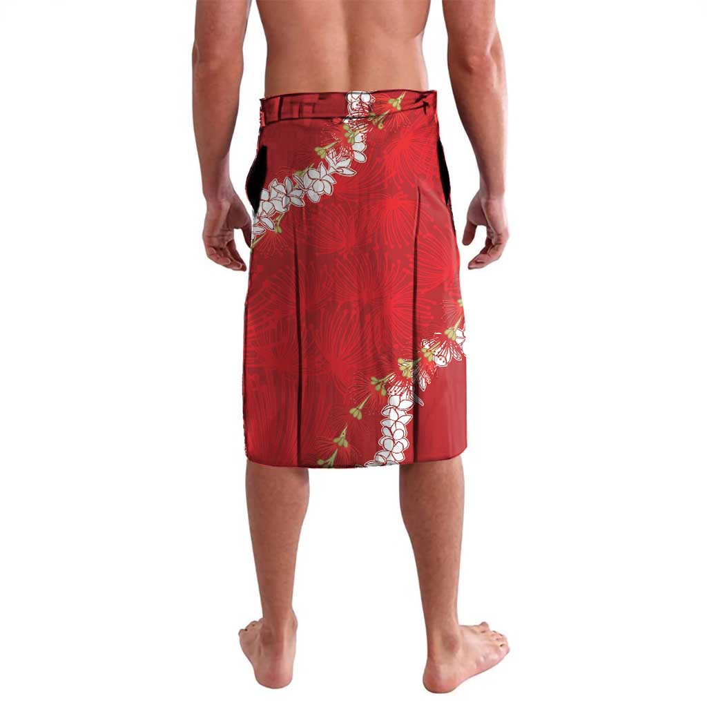 Hawaii Island Flowers Lei Lavalava Ohia Lehua Scarlet Red LT7 - Polynesian Pride