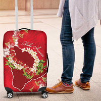 Hawaii Island Flowers Lei Luggage Cover Ohia Lehua Scarlet Red LT7 Red - Polynesian Pride