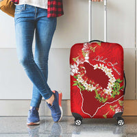 Hawaii Island Flowers Lei Luggage Cover Ohia Lehua Scarlet Red LT7 - Polynesian Pride