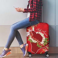 Hawaii Island Flowers Lei Luggage Cover Ohia Lehua Scarlet Red LT7 - Polynesian Pride