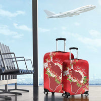 Hawaii Island Flowers Lei Luggage Cover Ohia Lehua Scarlet Red LT7 - Polynesian Pride