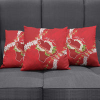 Hawaii Island Flowers Lei Pillow Cover Ohia Lehua Scarlet Red