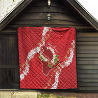 Hawaii Island Flowers Lei Quilt Ohia Lehua Scarlet Red