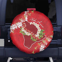 Hawaii Island Flowers Lei Spare Tire Cover Ohia Lehua Scarlet Red