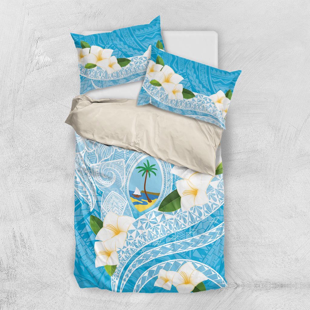 Guam Chamorro Guasali Flowers Bedding Set Aqua Gradient LT7