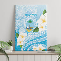 Guam Chamorro Guasali Flowers Canvas Wall Art Aqua Gradient LT7