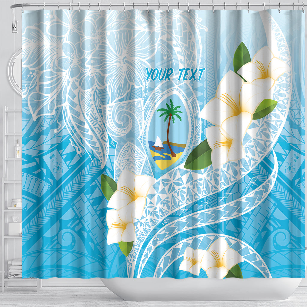Guam Chamorro Guasali Flowers Shower Curtain Aqua Gradient LT7