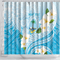 Guam Chamorro Guasali Flowers Shower Curtain Aqua Gradient LT7