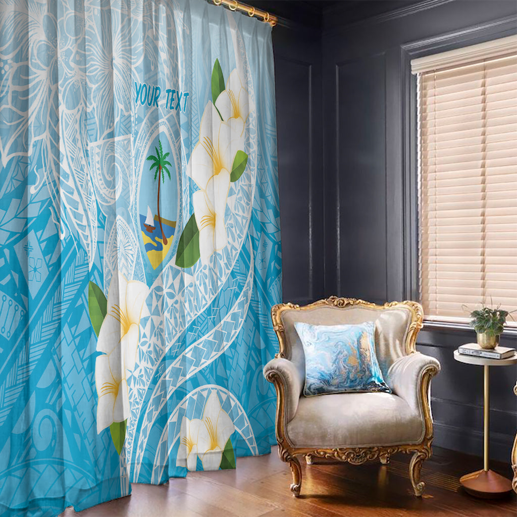 Guam Chamorro Guasali Flowers Window Curtain Aqua Gradient LT7