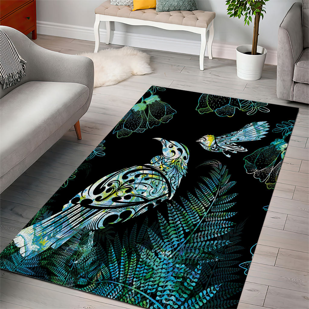 Aotearoa Maori Mahuru Area Rug Spring Time - Paua Shell Green LT7 - Polynesian Pride