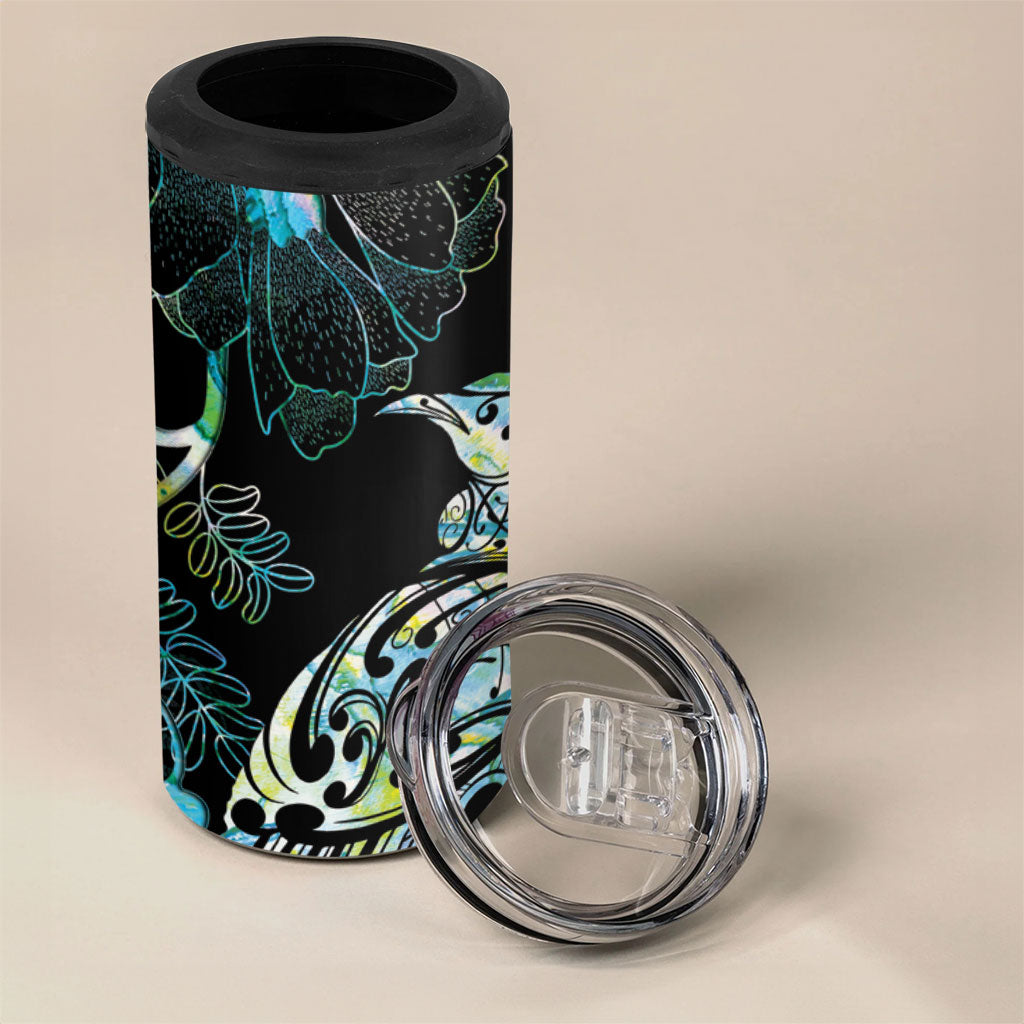 Aotearoa Maori Mahuru 4 in 1 Can Cooler Tumbler Spring Time - Paua Shell Green LT7 - Polynesian Pride