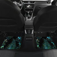 Aotearoa Maori Mahuru Car Mats Spring Time - Paua Shell Green LT7 Set 2pcs - Back Black - Polynesian Pride