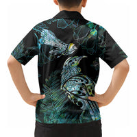 Aotearoa Maori Mahuru Kid Hawaiian Shirt Spring Time - Paua Shell Green LT7 - Polynesian Pride
