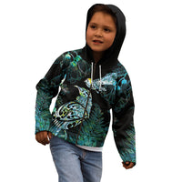 Aotearoa Maori Mahuru Kid Hoodie Spring Time - Paua Shell Green LT7 - Polynesian Pride