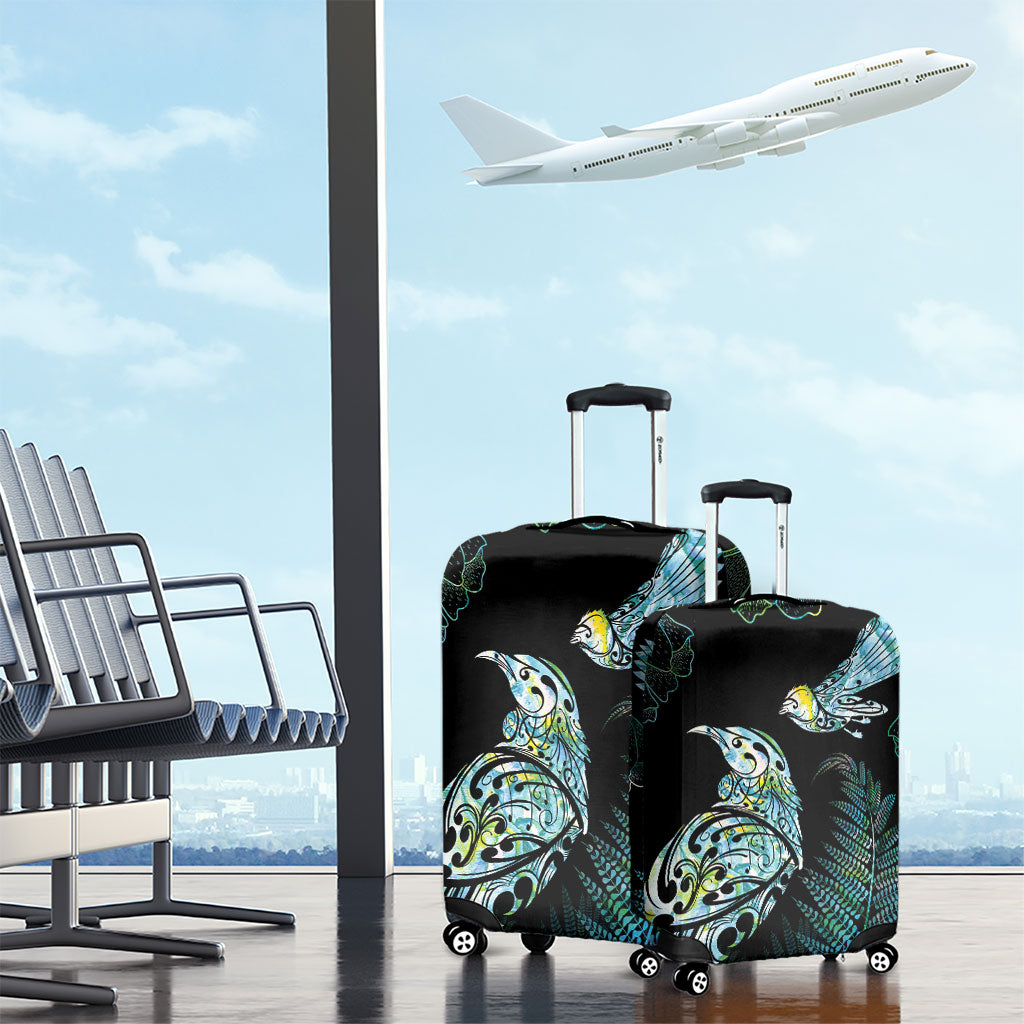Aotearoa Maori Mahuru Luggage Cover Spring Time - Paua Shell Green LT7 - Polynesian Pride