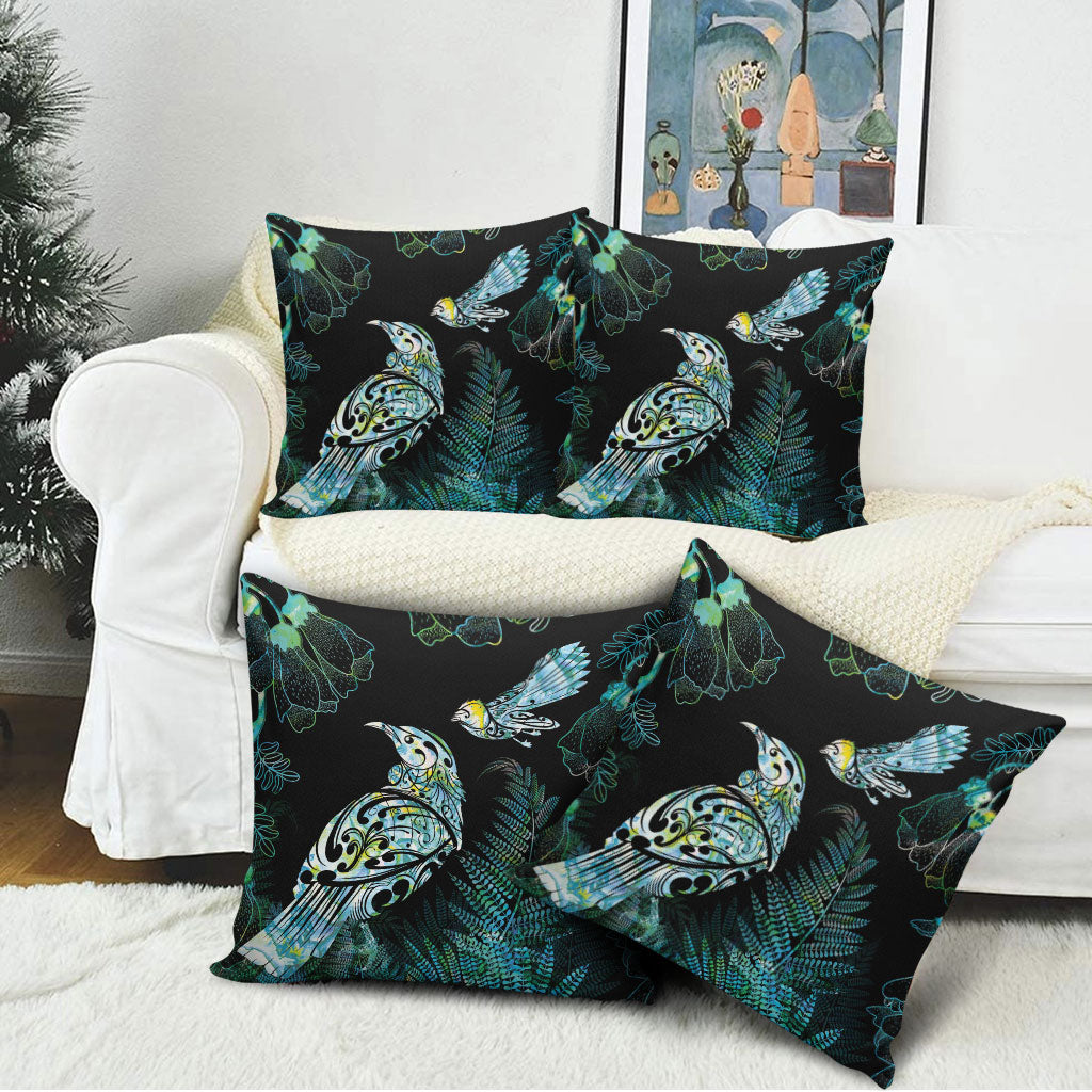 Aotearoa Maori Mahuru Pillow Cover Spring Time - Paua Shell Green LT7 - Polynesian Pride
