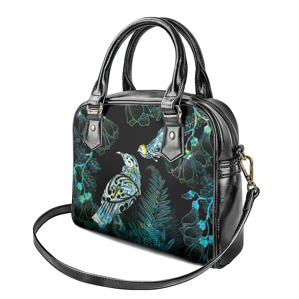 Aotearoa Maori Mahuru Shoulder Handbag Spring Time - Paua Shell Green LT7 - Polynesian Pride