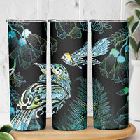 Aotearoa Maori Mahuru Skinny Tumbler Spring Time - Paua Shell Green LT7 - Polynesian Pride