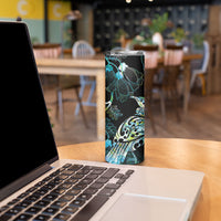 Aotearoa Maori Mahuru Skinny Tumbler Spring Time - Paua Shell Green LT7 - Polynesian Pride