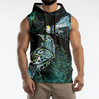 Aotearoa Maori Mahuru Sleeveless Hoodie Spring Time - Paua Shell Green LT7 - Polynesian Pride