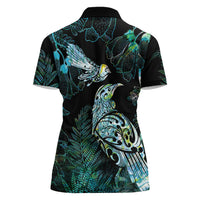 Aotearoa Maori Mahuru Women Polo Shirt Spring Time - Paua Shell Green LT7 - Polynesian Pride