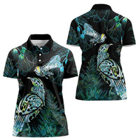Aotearoa Maori Mahuru Women Polo Shirt Spring Time - Paua Shell Green LT7 - Polynesian Pride